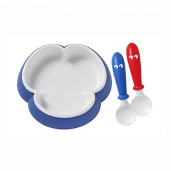 Plate and Spoon Ocean Blue