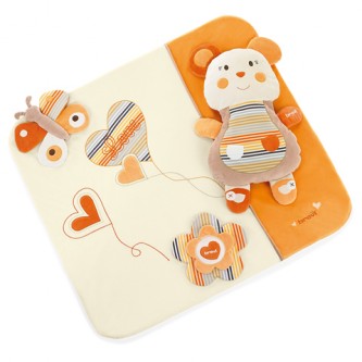 Tappeto giochi sfoderabile per box Love Natural 528 Panna-arancio