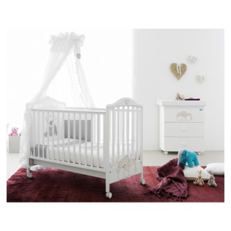 Lettino Little Baby + Bagnetto Little Baby 3 cassetti Bianco