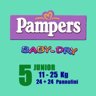 Pannolini Baby Dry - Junior [11-25 Kg.] - pacco doppio Junior [11-25 Kg.] - 46 pannolini