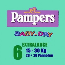 Pannolini Baby Dry - XL [15-30 Kg.] - pacco doppio