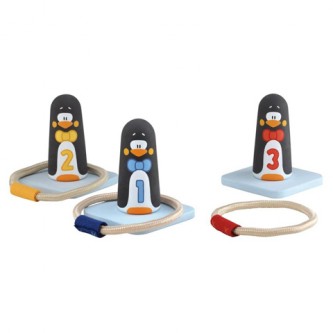 Lancia anello pinguini in legno 82722