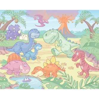 Baby Dinosauri - poster murale 12 pannelli BABY DINO WORLD [40618]